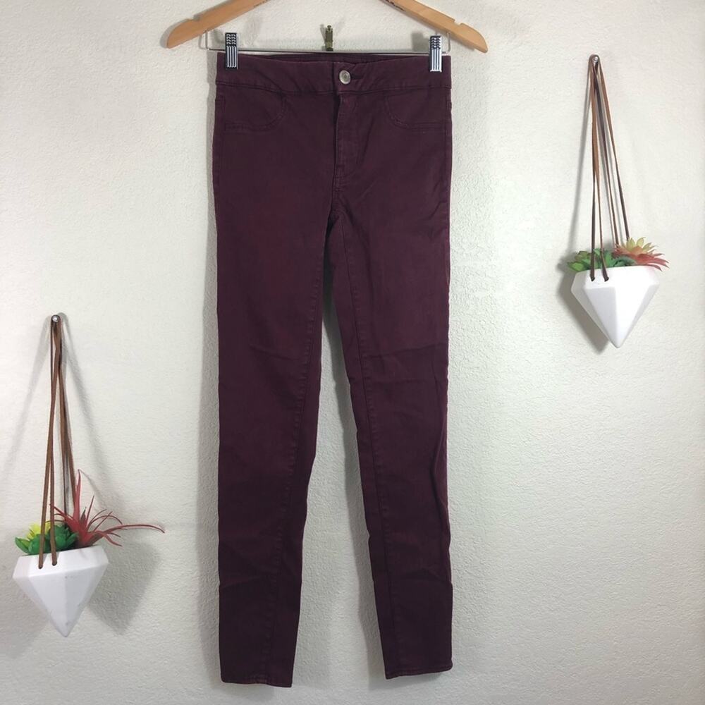American Eagle extreme legging burgundy sateen